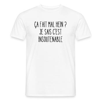 ça fait mal hein - T-shirt homme - blanc - Devant - AI Model Male 178 dark (178cm)