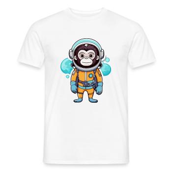 Affe Astronaut Illustration - Männer T-Shirt - Weiß - Vorne - AI Model Male 178 dark (178cm)