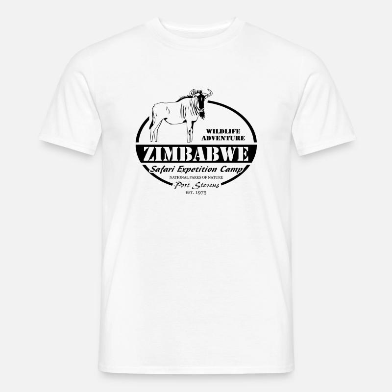Simbabwe - Gnu - Männer T-Shirt - Weiß