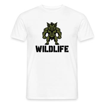 wildschwein comic wildlife - Männer T-Shirt - Weiß - Vorne - AI Model Male 178 dark (178cm)
