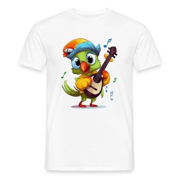 Musikalischer Federschnabel - Männer T-Shirt - Weiß - Vorne - AI Model Male 178 dark (178cm)