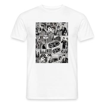 Retro Comic Newspaper Clipping– Vintage Newspaper - Men's T-Shirt - white - Front - AI Model Male 178 dark (178cm)
