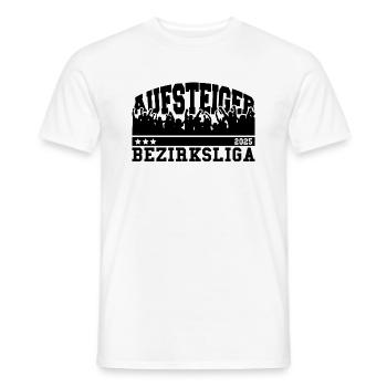 Aufsteiger 2025 Bezirksliga Aufstieg Fußball - Männer T-Shirt - Weiß - Vorne - AI Model Male 178 dark (178cm)