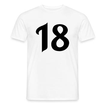 18 - Men's T-Shirt - white - Front - AI Model Male 178 dark (178cm)