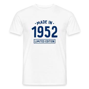 Fabriqué en 1952 - Edition limitée - Année de naissance - T-shirt homme - blanc - Devant - AI Model Male 178 dark (178cm)