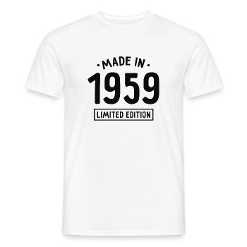 Fabriqué en 1959 - Edition limitée - Année de naissance - T-shirt homme - blanc - Devant - AI Model Male 178 dark (178cm)