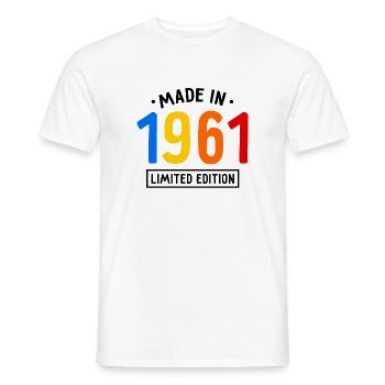 Fabriqué en 1961 - Edition limitée - Année de naissance - T-shirt homme - blanc - Devant - AI Model Male 178 dark (178cm)