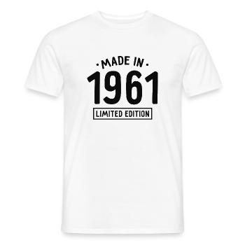 Fabriqué en 1961 - Edition limitée - Année de naissance - T-shirt homme - blanc - Devant - AI Model Male 178 dark (178cm)
