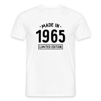 Fabriqué en 1965 - Edition limitée - Année de naissance - T-shirt homme - blanc - Devant - AI Model Male 178 dark (178cm)