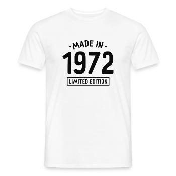 Fabriqué en 1972 - Edition limitée - Année de naissance - T-shirt homme - blanc - Devant - AI Model Male 178 dark (178cm)