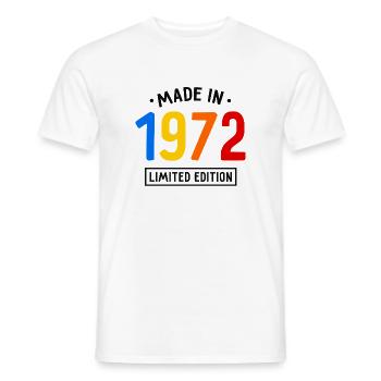 Fabriqué en 1972 - Edition limitée - Année de naissance - T-shirt homme - blanc - Devant - AI Model Male 178 dark (178cm)