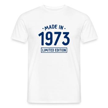 Fabriqué en 1973 - Edition limitée - Année de naissance - T-shirt homme - blanc - Devant - AI Model Male 178 dark (178cm)