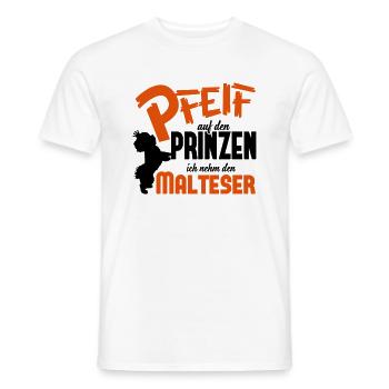 Hundeshirt: Ich nehm den Malteser - Männer T-Shirt - Weiß - Vorne - AI Model Male 178 dark (178cm)