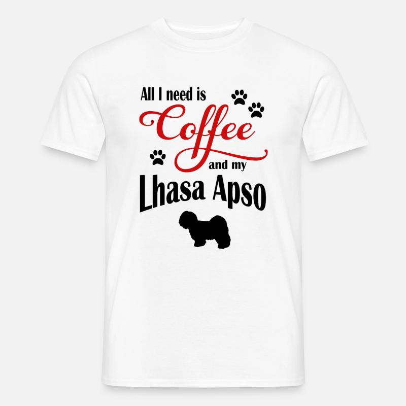 Lhasa Apso Coffee - Männer T-Shirt - Weiß