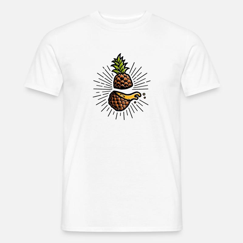Ananas (heller Hintergrund) - Männer T-Shirt - Weiß