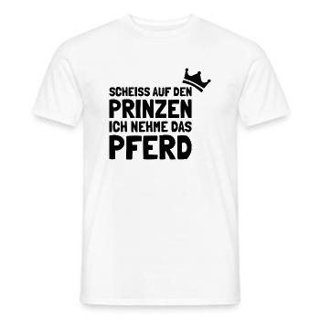 Pferde Scheiss auf den Prinz ich nehme das Pferd - Männer T-Shirt - Weiß - Vorne - AI Model Male 178 dark (178cm)