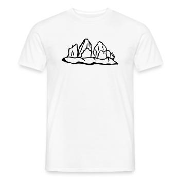 Three Peaks - Tre Cime di Lavaredo - Men's T-Shirt - white - Front - AI Model Male 178 dark (178cm)