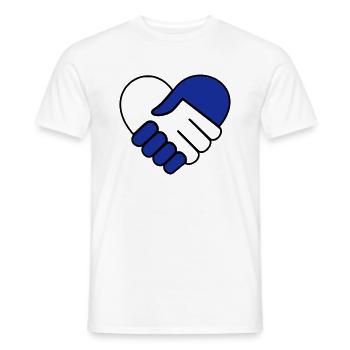Hand in hand heart blue-colorless - Men's T-Shirt - white - Front - AI Model Male 178 dark (178cm)