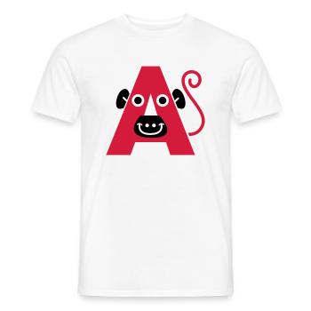 letter a - Männer T-Shirt - Weiß - Vorne - AI Model Male 178 dark (178cm)