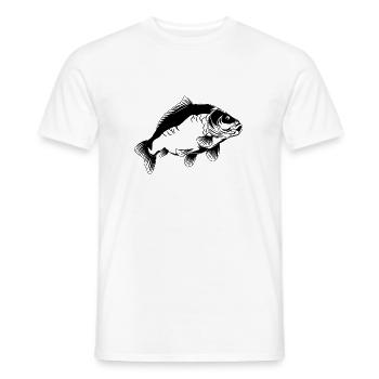 Angelklamotten Karpfen Fangen Spiegelkarpfen Bild - Männer T-Shirt - Weiß - Vorne - AI Model Male 178 dark (178cm)