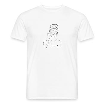 schminke, Make up , beauty, spa - Männer T-Shirt - Weiß - Vorne - AI Model Male 178 dark (178cm)