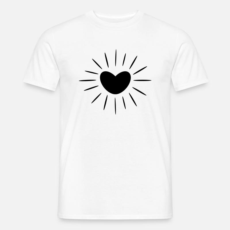 Sommer - Sonne Herz - Männer T-Shirt - Weiß
