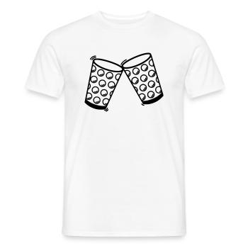 Dubbe glasses toast - Men's T-Shirt - white - Front - AI Model Male 178 dark (178cm)