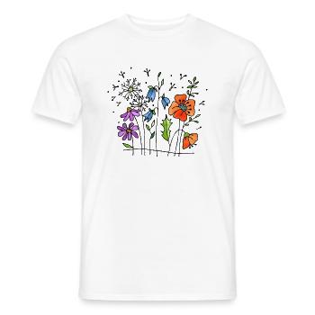 Fleurs - T-shirt homme - blanc - Devant - AI Model Male 178 dark (178cm)