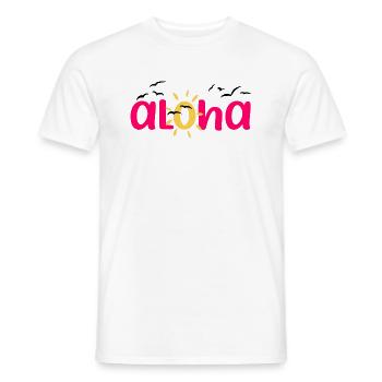 Aloha - Men's T-Shirt - white - Front - AI Model Male 178 dark (178cm)