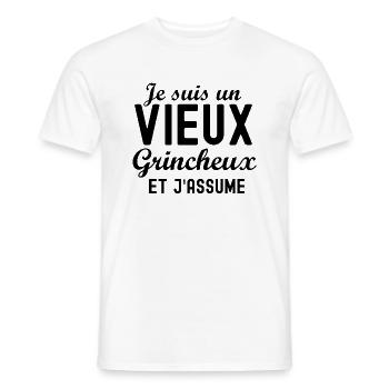 je suis vieux et grincheux - T-shirt homme - blanc - Devant - AI Model Male 178 dark (178cm)