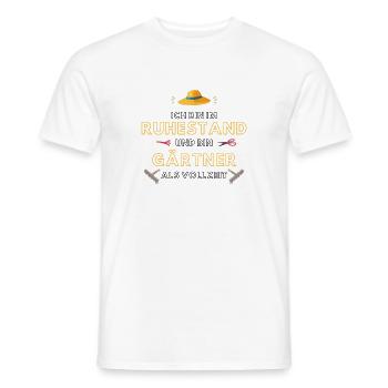 Ich bin im Ruhestand und Vollzeit Gärtner Witzig - Männer T-Shirt - Weiß - Vorne - AI Model Male 178 dark (178cm)