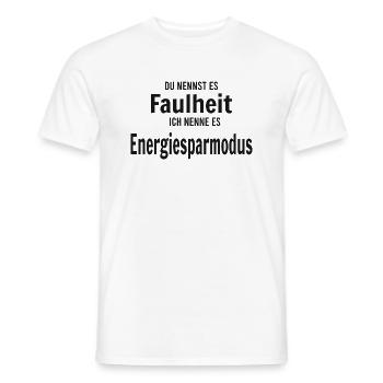 Faulheit vs Energiesparmodus - Männer T-Shirt - Weiß - Vorne - AI Model Male 178 dark (178cm)