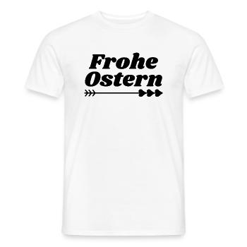 Frohe Ostern, Ostergruß mit Pfeil und Herz, Ostern - Männer T-Shirt - Weiß - Vorne - AI Model Male 178 dark (178cm)