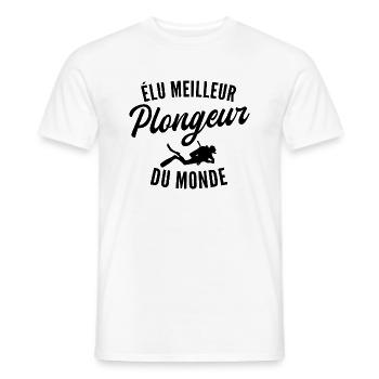meilleur plongeur du monde / cadeau plongeur - T-shirt homme - blanc - Devant - AI Model Male 178 dark (178cm)