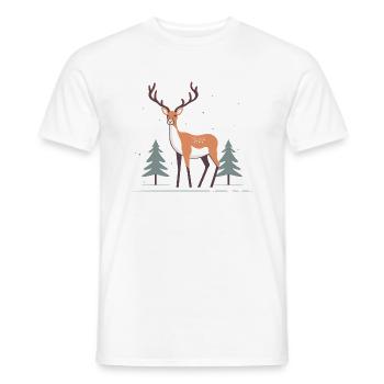 Deer - Men's T-Shirt - white - Front - AI Model Male 178 dark (178cm)