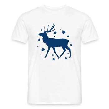 Deer - Forest, Nature, Animal Welfare - Men's T-Shirt - white - Front - AI Model Male 178 dark (178cm)