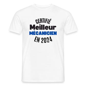 Certified Best Mechanic in 2024 - Men's T-Shirt - white - Front - AI Model Male 178 dark (178cm)