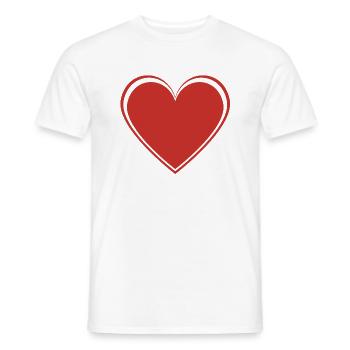 Red heart to declare your love - Men's T-Shirt - white - Front - AI Model Male 178 dark (178cm)