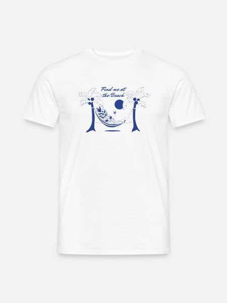 Find me at the beach - Blue - Männer T-Shirt - Weiß