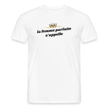 La femme parfaite s’appelle -t shirt personnalisé - T-shirt homme - blanc - Devant - AI Model Male 178 dark (178cm)
