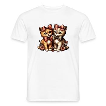 Adorable Bow-Tied Kittens - Men's T-Shirt - white - Front - AI Model Male 178 dark (178cm)