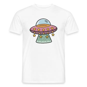 Ufo - Männer T-Shirt - Weiß - Vorne - AI Model Male 178 dark (178cm)