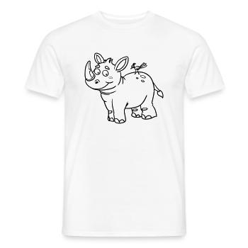🦏 Rhino motif for children's clothing, bags & more - Men's T-Shirt - white - Front - AI Model Male 178 dark (178cm)