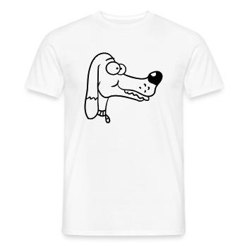 Visage de chien Petit Tête d’animal de compagnie Mignon - T-shirt homme - blanc - Devant - AI Model Male 178 dark (178cm)