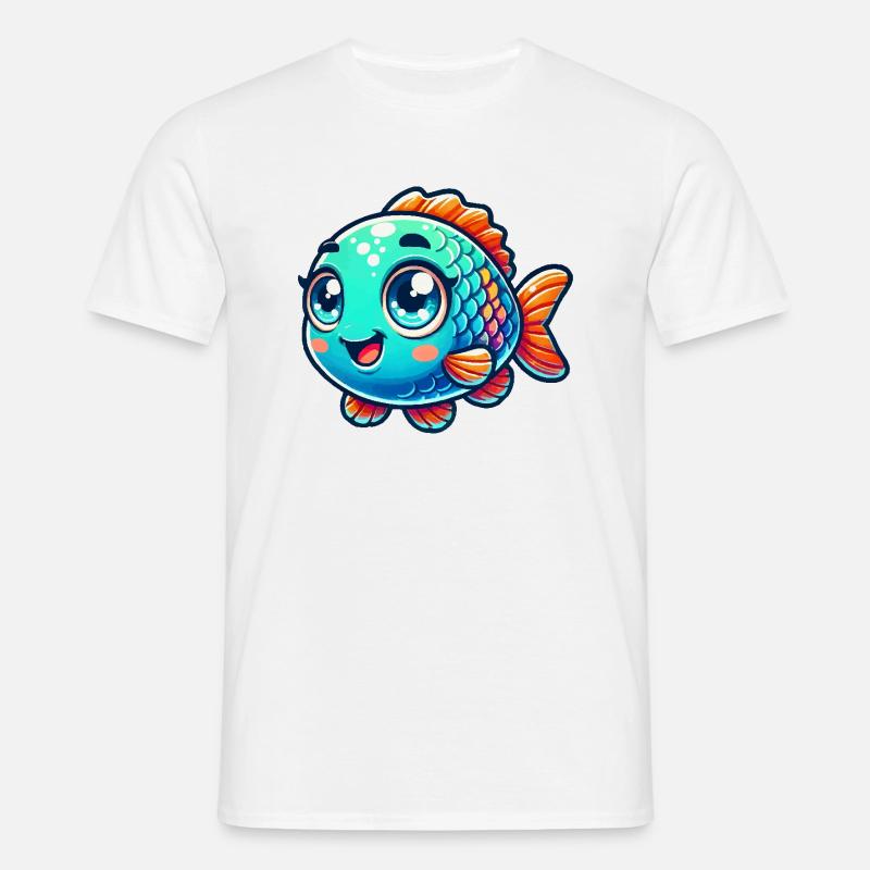 fisch comic - Männer T-Shirt - Weiß