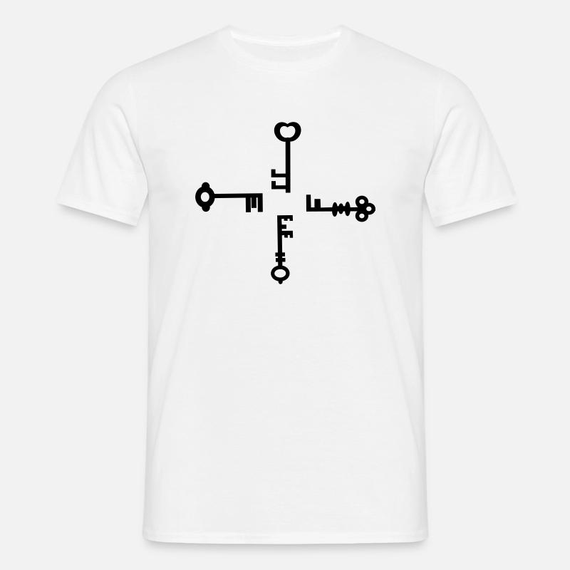 Vier Schlüssel - Männer T-Shirt - Weiß
