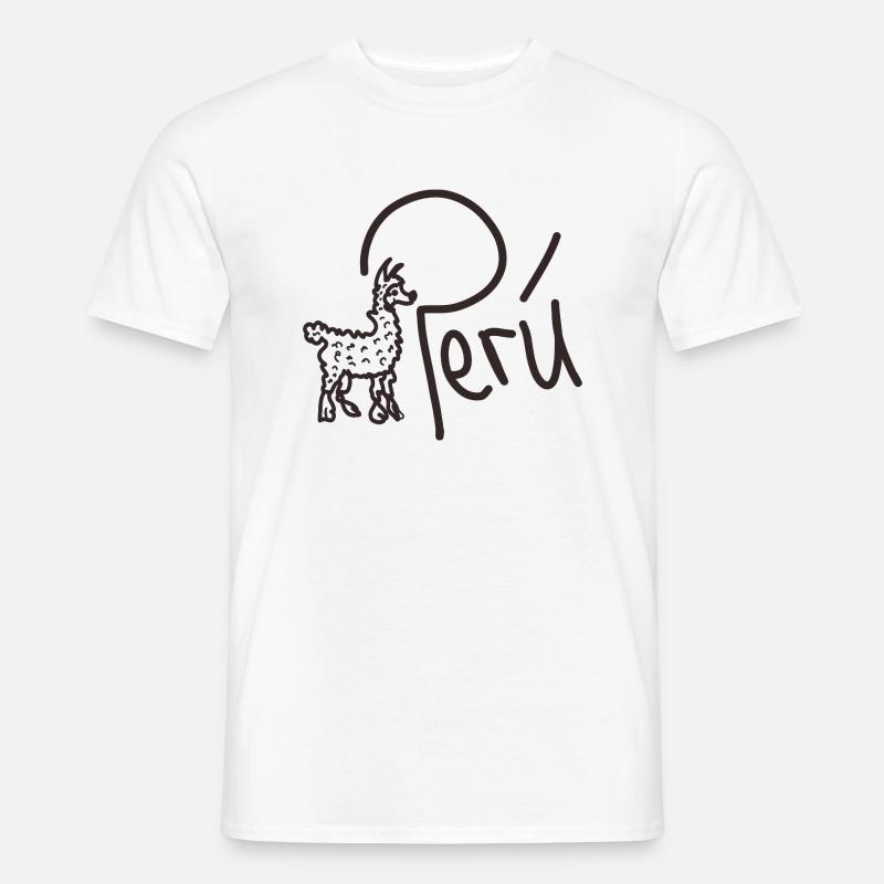 Peru handschrift mit tier - Männer T-Shirt - Weiß