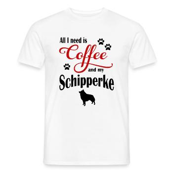 Café Schipperke - T-shirt homme - blanc - Devant - AI Model Male 178 dark (178cm)