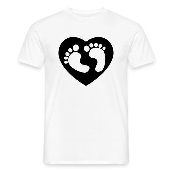 Pieds de bébé Coeur - T-shirt homme - blanc - Devant - AI Model Male 178 dark (178cm)