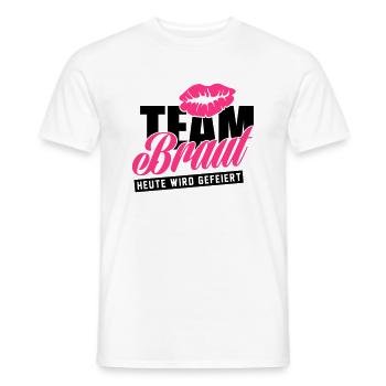 Nuit de poule - jeune mariée d'équipe - T-shirt homme - blanc - Devant - AI Model Male 178 dark (178cm)